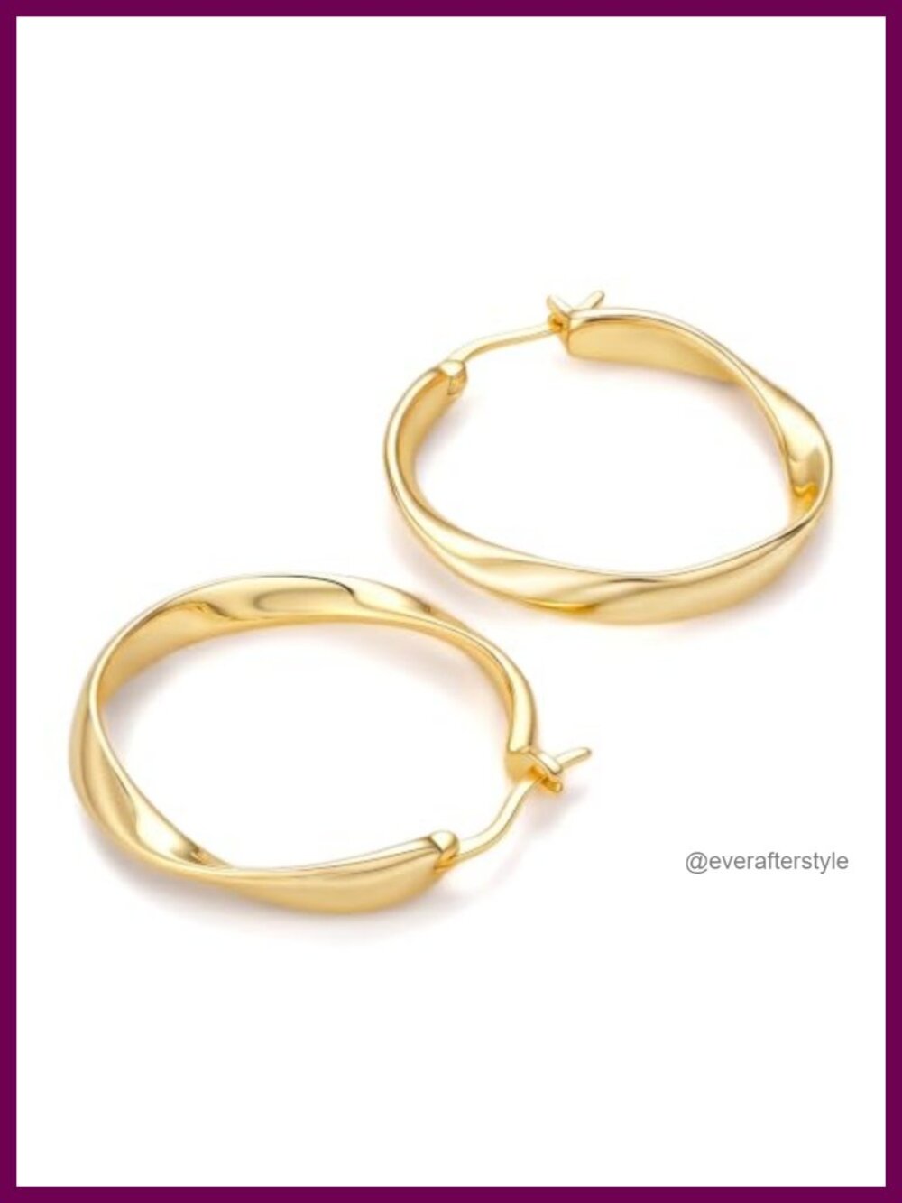 14K Gold Twisted Hoop Earrings for Women Lightweight Hypoallergenic Elegant